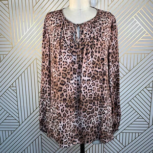 Kobi Halperin Leopard‎ Animal Print Silk Blouse